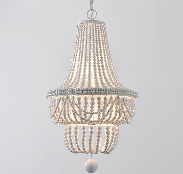 

pendant lamps bohemian bedroom chandelier wood bead lights fixture french style coffee shop living room droplight experimental