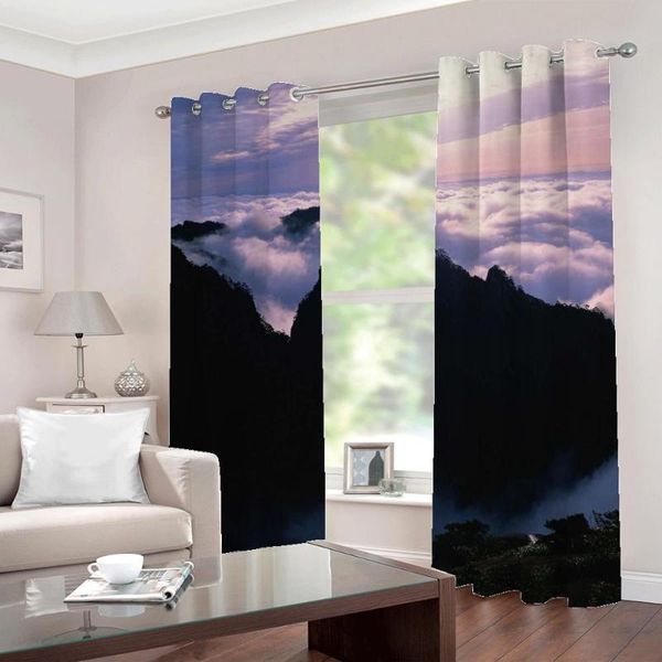 

curtain & drapes custom any size nordic minimalist smoke landscape forest curtains living room bedroom blackout for
