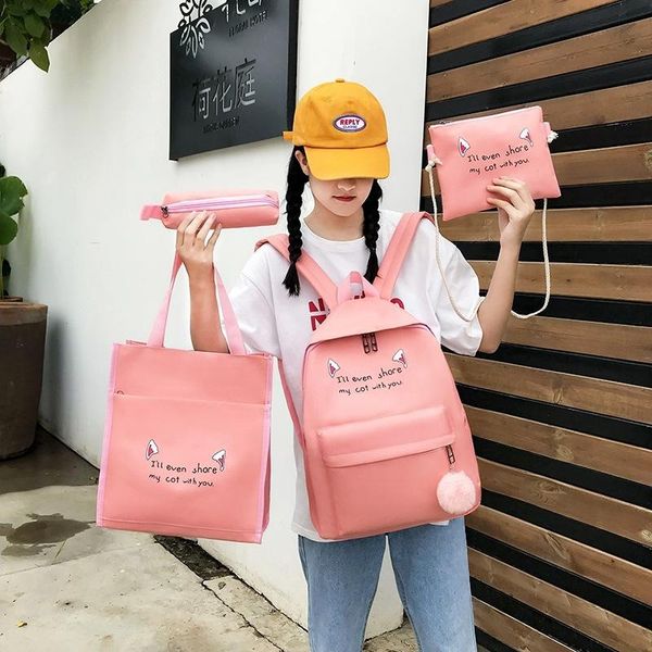 

summer school of wind nylon female bag printed letters 4 times bags