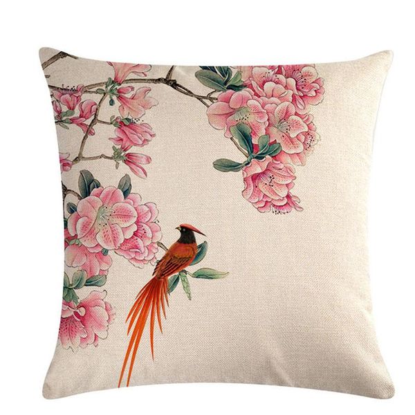 

pillow case 45 * cm flower and birds printing decorative throw pillowcase cases seat cushion