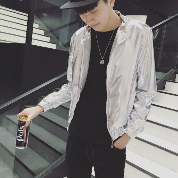 

men's jackets 2021 spring jacket fashion street casual personality slim outerwear plus size stage hip-hop singer costumes, Black;brown