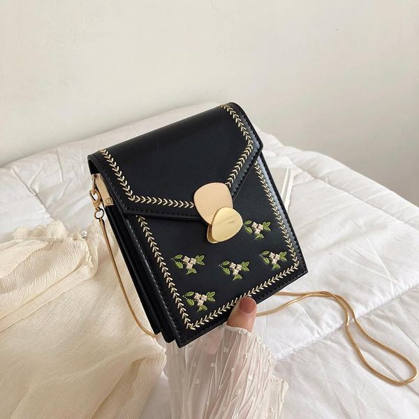 

evening bags crossbody for women wallet shoulder bag embroidery flowers female messenger ladies chain designer girls sac