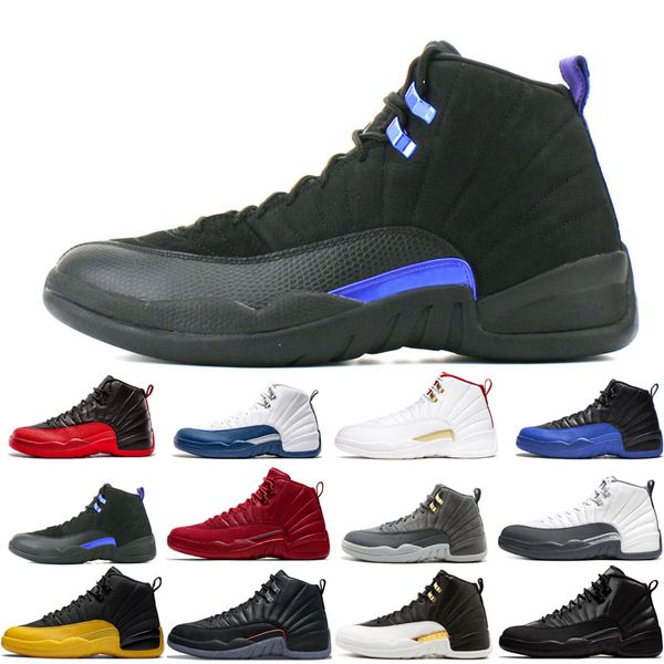 

2022 12s 12 basketball shoes jumpman men black purple bulls dark grey flu game french blue indigo michigan reverse taxi twist utility wings