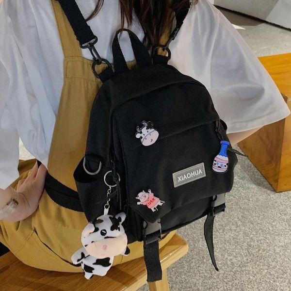 

school bags korean women's mini backpack nylon casual shoulder bag waterproof and anti-theft messenger