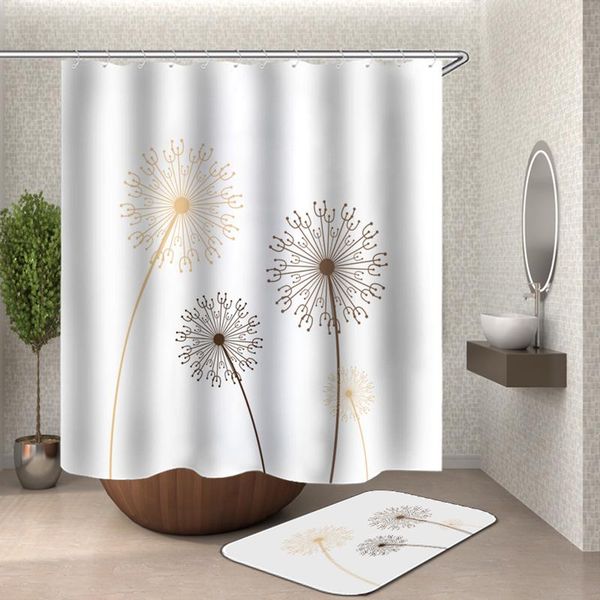 

dandelion shower curtain toilet bath rideaux douche drop bathroom curtains