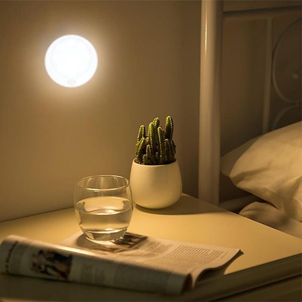 

night lights smart home wireless motion sensor round light decoration for bedroom kitchen cabinet corridor aisle lighting wall lamp