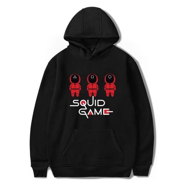 

men's hoodies & sweatshirts korea squid game hoodie men fashion tracksuit women sweatshirt kids hip hop clothing boy/girl pullover coat, Black