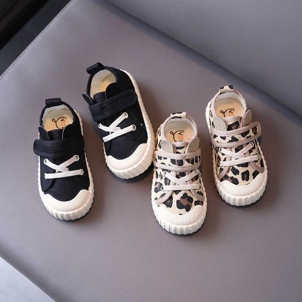 

children's canvas shoes spring 2021 new boy's and girl's baby shoes leopard print casual shoes g1025, Black;red