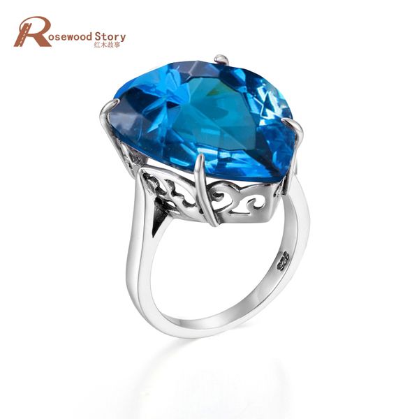

noenname_null solid 925 sterling silver rings for women vintage style love shape november birthstone z ring fine jewelry, Black