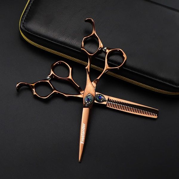

hair scissors professional feather gem 6inch cutting hairdressing thinning shear barber for