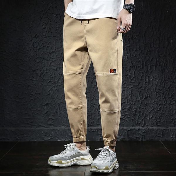 

spring and summer loose korean women pant elastic harem drawstring workwear casual fashion trend jogging men, Black