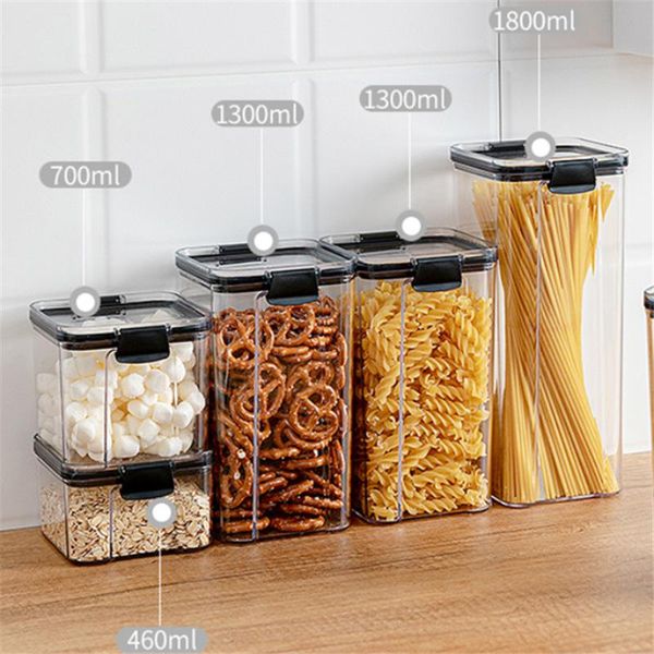 

storage bottles & jars food grade sealed jar moisture transparent kitchen grains spice dried goods bottle box