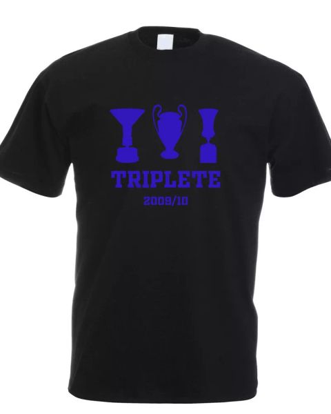

tshirt inter triplete 2009/2010 football fan shirt stage cotton gift, White;black