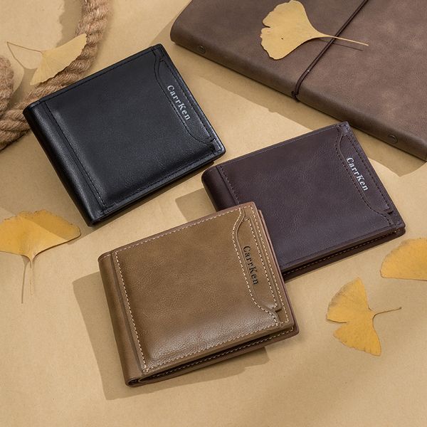 

new men's card multi-function wallet wallet, retro casual short nltkf