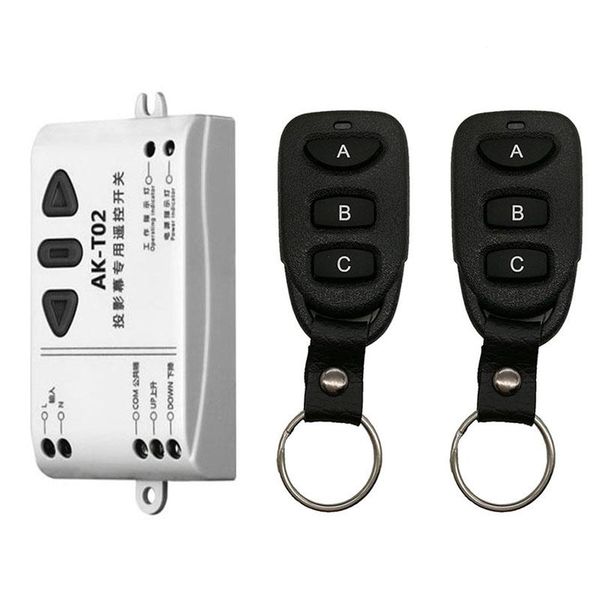 

smart home control ak-t02 220v wireless remote front controller for electric projector screens curtains/tower garage door