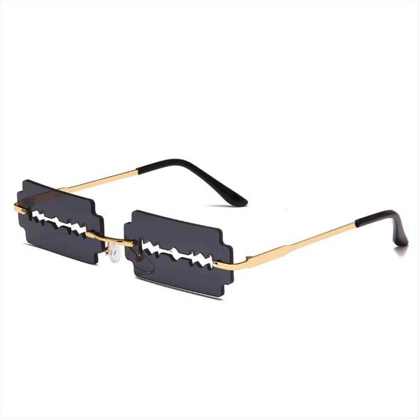 

hollow metal sunglasses brand designer women vintage rimless sunglass fashion small frames retro sun glasses uv400 eyewear, White;black