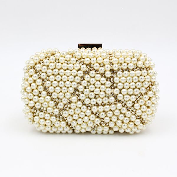 

evening bag pearl inlaid diamond hand champagne dress dinner straight