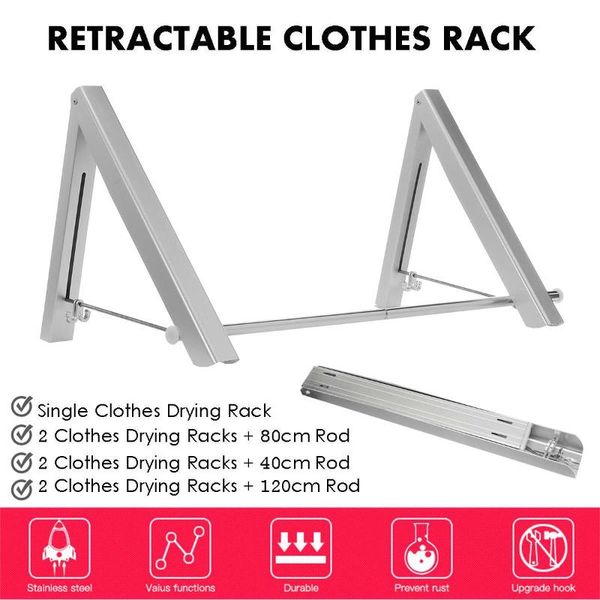 

folding clothes hanger punch mounted multifunction retractable aluminum laundry drying rack adjustable for home balcony hangers & racks
