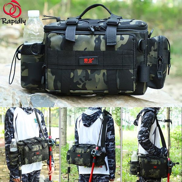 

fishing accessories 2021 multifunctional splash-proof rod bag camouflage outdoor equipment tactical pockets
