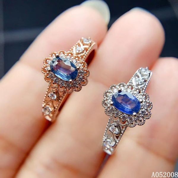 

cluster rings kjjeaxcmy boutique jewelry 925 sterling silver inlaid natural sapphire ring ladies luxury support test selling, Golden;silver