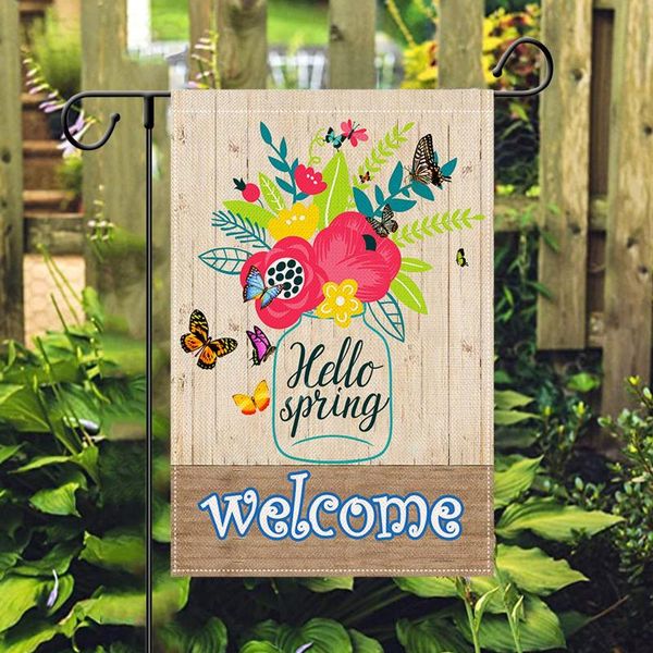 

spring garden flag decorations outdoor banner,farmhouse yard sign house decor