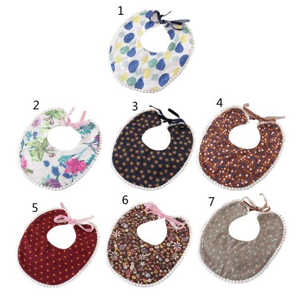 

born baby bibs washable girls boys cotton triangle kids feeding burp cloths 583e &