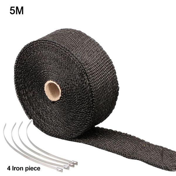 

motorcycle exhaust system 5m universal protective fiberglass pipe roll repair insulation thermal for car accessories heat wrap
