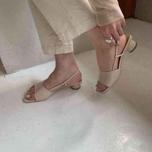

plus shinzo shoes japanese popular currency 18700 2021 summer new fashion square low heel sandals yw, Black