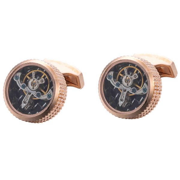

tourbillon cuff balance wheel mechanical cufflink watch men's french shirt sleeve nail 630, Silver;golden