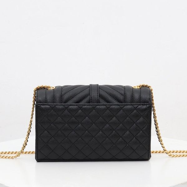 

classic chain crossbody ladies shoulder purse small grain embossed quilted leather envelope bag lingge caviar pattern handbag