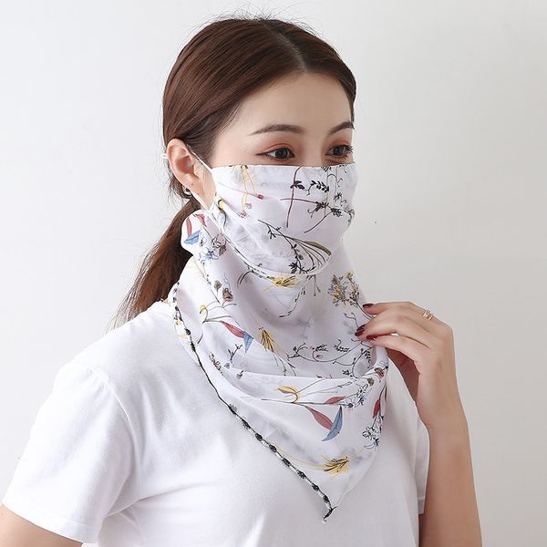 

summer chiffon printed riding breathable female sunscreen universal cloth mask