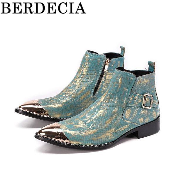 

dress shoes buckle fashion luxury men handmade leather sde zipper italian man wedding large size 46 boots, Black