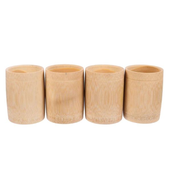 

4pcs rustic bamboo beverage cups water fashion retro storage tubes mugs