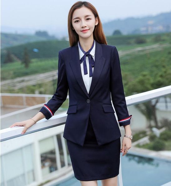 

work dresses uniform designs professional blazer suits with 2 piece and skirt ladies office wear blazers & jackets coat sets, White;black