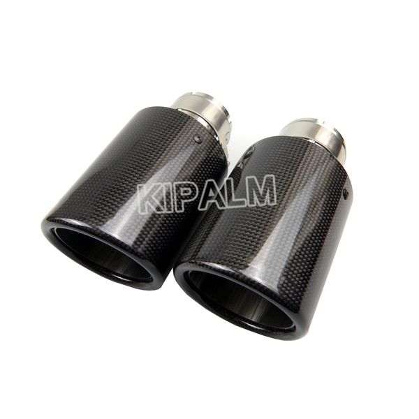 

four pcs/set glossy twill carbon fiber exhaust muffler stainless steel pipe tip tail pipe for audi s5 b8 b8.5 8t