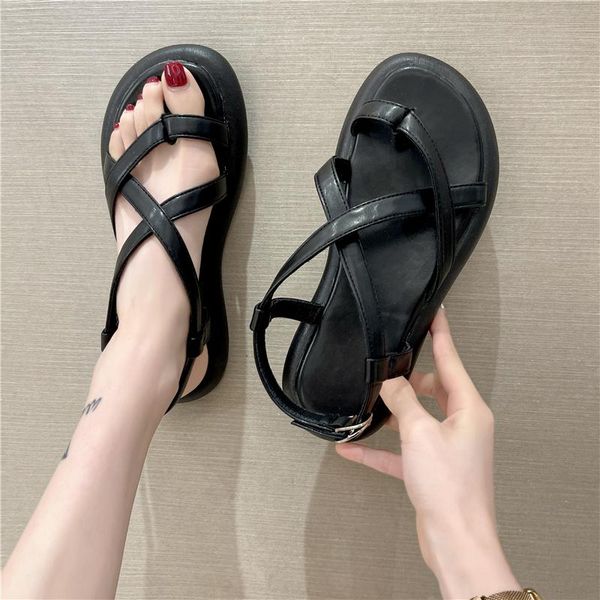 

sandals 2021 summer flat-bottomed thick-soled soft-soled women's shoes, Black