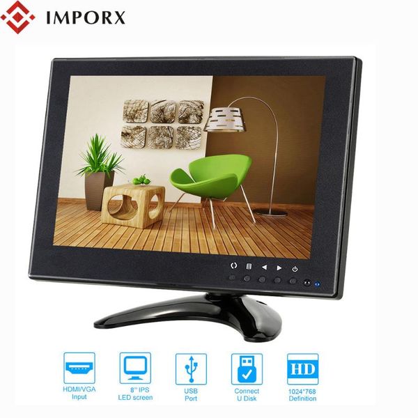 

inch tft lcd monitor 1024x600 with vga av bnc usb for pc cctv security camera portable ps4 computer game systems
