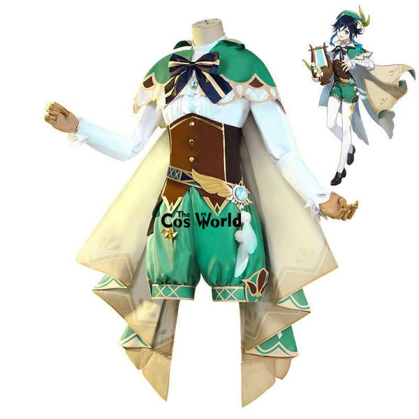 Genshin Impact Venti Cloak Uniform Outfit Games Cosplay Costumes y0903