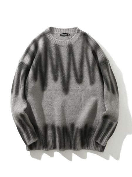 

men's sweaters high street sweater men and women stripes loose retro round neck pull homme, White;black
