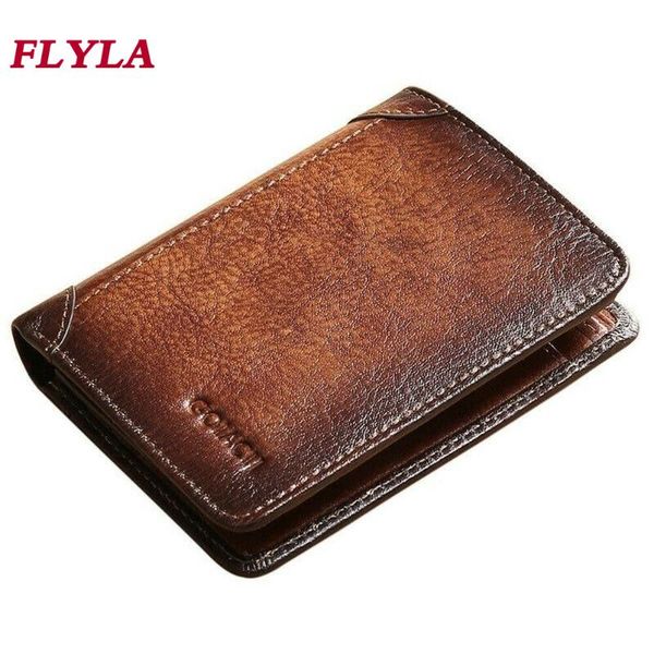 

wallets men's wallet genuine leather short multi-function driver's license card bag cowhide for men, Red;black