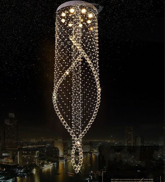 LED Oturma Odası Kristal Asma Lambalar Modern Otel Salonu Kolye Işıklar Merdiven Büyük Fikstür Restoran Asılı Aydınlatma