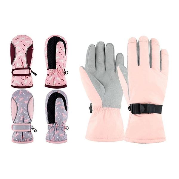 

ski gloves 2 pairs of children's gloves, girls' with thermal
