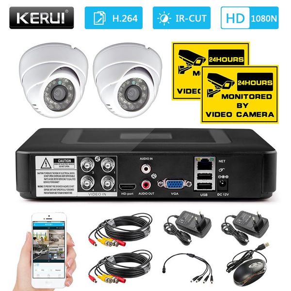 

home security cctv camera system 1200tvl indoor dvr kit surveillance night vision app monitor systems