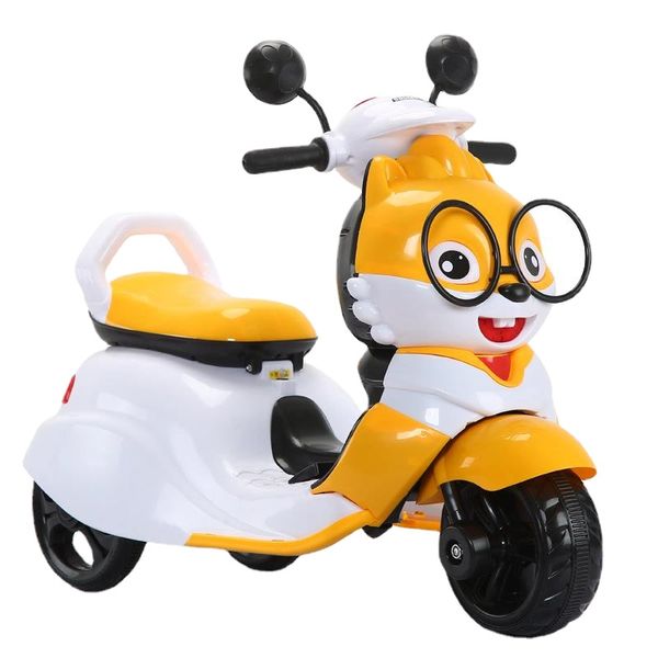 Novos desenhos animados fofos squirrel forma crianças brinquedo de motocicleta de moto trif three-roda passeio de educação precoce no carro elétrico para criança