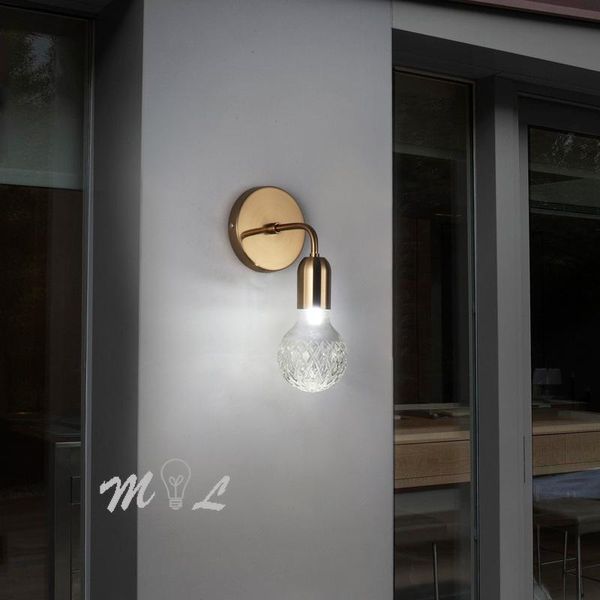 

wall lamp modern gold crystal + bathroom electroplating metal g9 led accessory luminous mirror