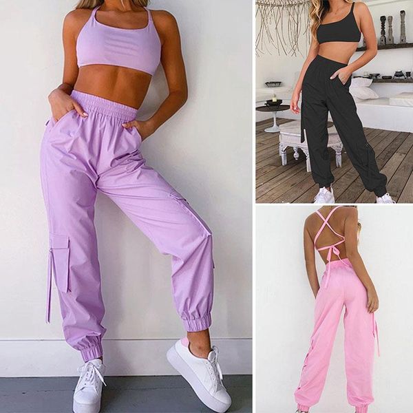 

women's tracksuits women basic sportswear set casual solid 2 piece outfits sleeveless camisole and pants sets, Gray