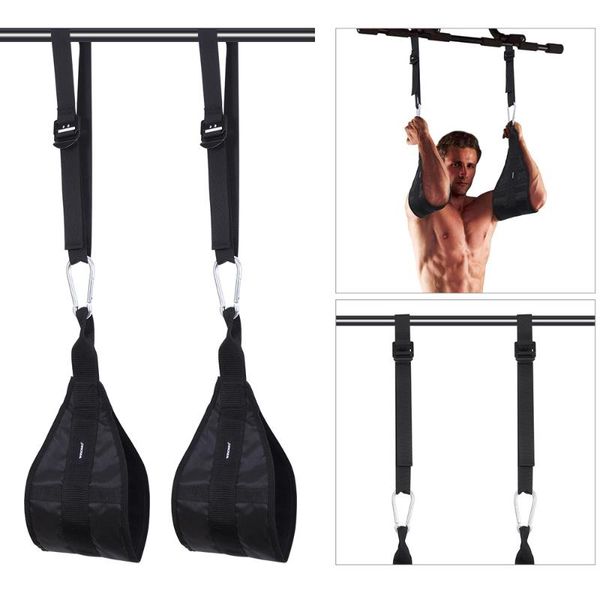 

resistance bands winomo pair of gym hanging straps with quick locks fitness sling abdominal home exerciser (black)