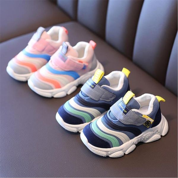 

athletic & outdoor spring and autumn 2021 children's mesh soft sole sports shoes boys girls fashion casual baby walking, Black