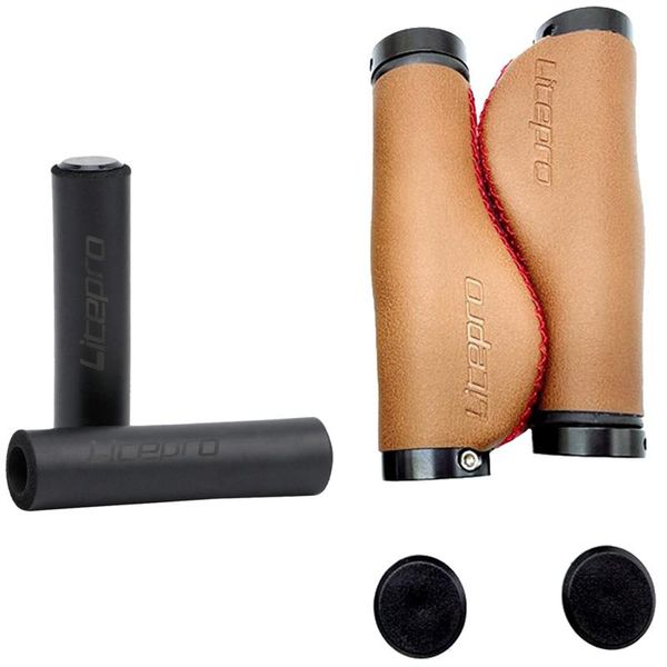 

bike handlebars &components litepro 2 pair bicycle accessories: 1 ultra light silicone hand grip & pu leather handlebar grips