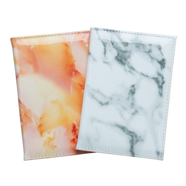

card holders colorful marble style passport cover waterproof holder travel case paspoort pakket, Brown;gray